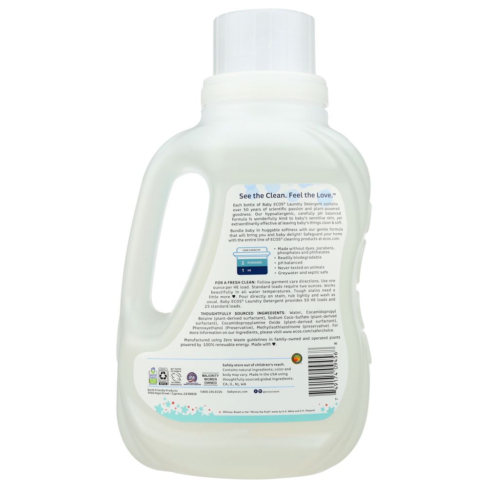 EARTH FRIENDLY: Baby ECOS Free and Clear Disney Detergent, 50 oz