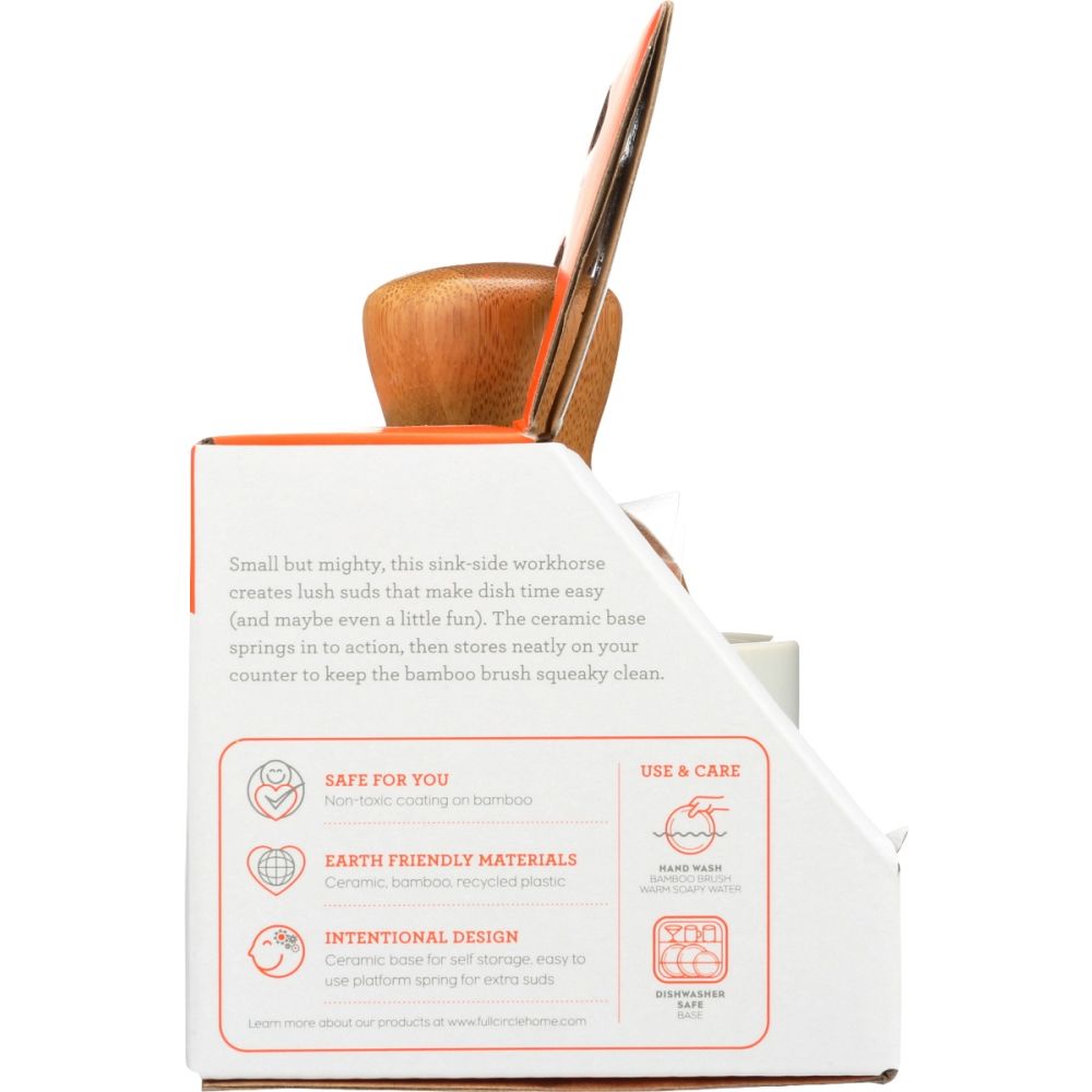 FULL CIRCLE HOME: Bubble Up Dish Brush and Ceramic Dish, 1 ea