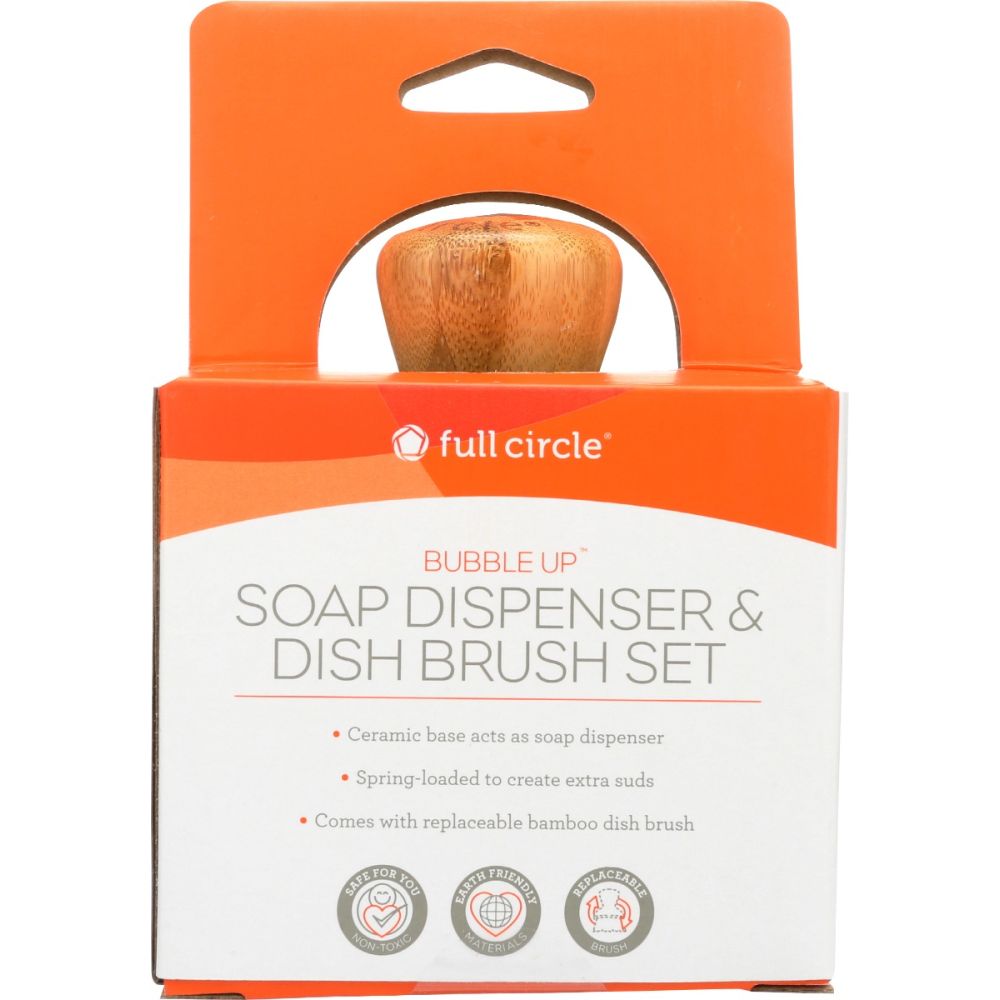 FULL CIRCLE HOME: Bubble Up Dish Brush and Ceramic Dish, 1 ea
